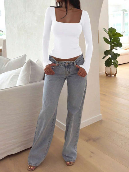 Y2K Long Sleeve Slim Lady With T