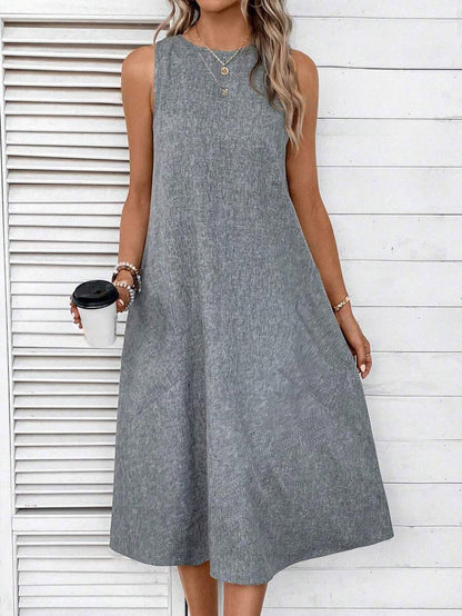 LUNE Solid Slant Pocket Tank Dress