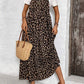 LUNE Women's Leopard Print Simple Daily Wear Dress