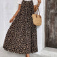 LUNE Women's Leopard Print Simple Daily Wear Dress