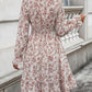 LUNE Ditsy Floral Print Flounce Sleeve Ruffle Hem Dress