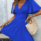 LUNE Plunging Neck Butterfly Sleeve Dress