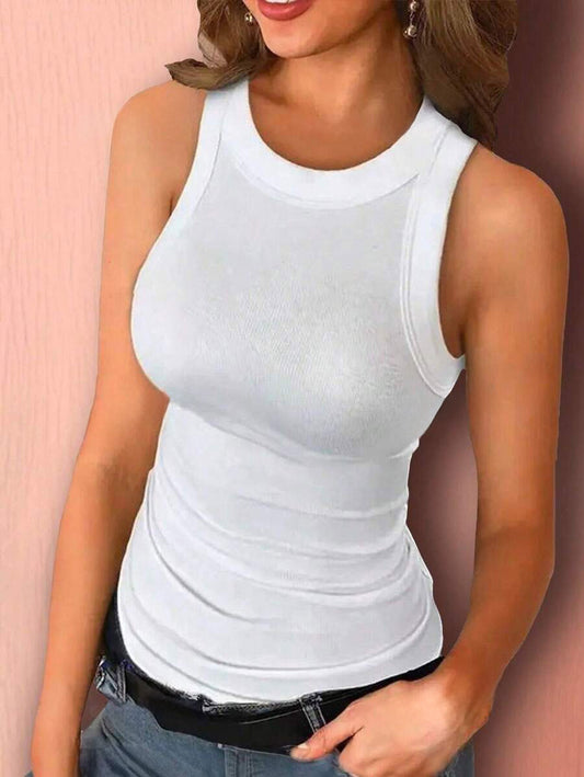 Essnce Women's Summer Casual Solid Color Slim Fit Tank Top