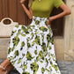 LUNE Women Flower Print Patchwork Dress For Daily Wear In Summer