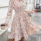 LUNE Ditsy Floral Print Flounce Sleeve Ruffle Hem Dress