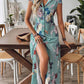 LUNE Spring Summer Women Floral Printed Long Shirt Dress For Summer