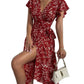 Privé Floral Print Butterfly Sleeve Knot Side Dress