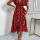 Privé Floral Print Butterfly Sleeve Knot Side Dress