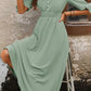 LUNE Button Down Half-placket Dress With Bow Decoration