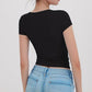 Women Y2K Casual T-Shirt With Square Neckline