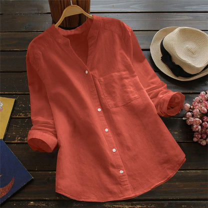 Linen Cotton Casual Loose Shirt-Buy 3 Free Shipping