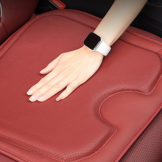 Breathable leather car seat cushion